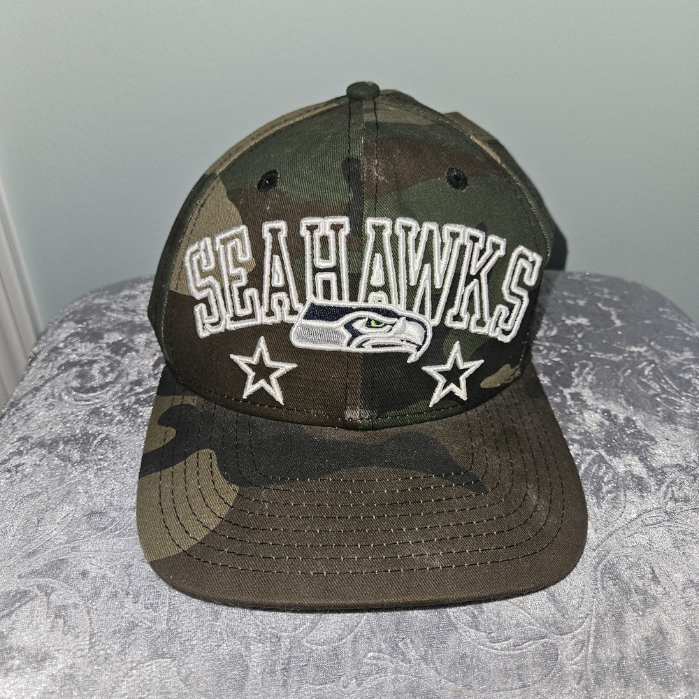 NFL Seattle Seahawks Camo Snapback Hat - Green & Brown